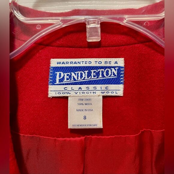 Pendleton Vintage 100% Virgin Wool Blazer Suit Jacket Made in USA Red Womens 8 - Picture 15 of 16